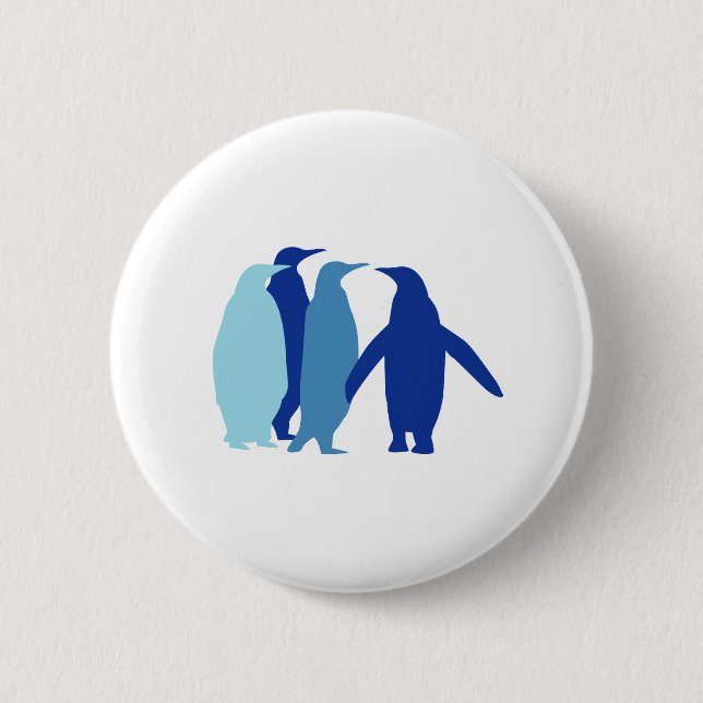 Blue Penguins 2 Inch Round Button (Front)