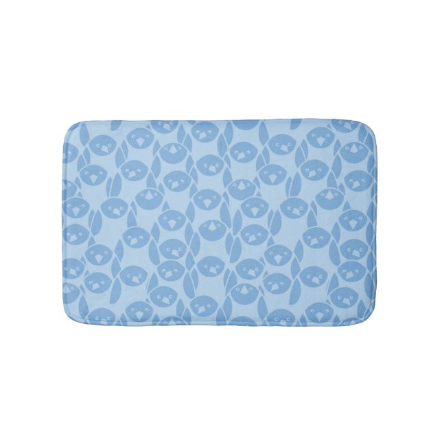 Blue penguins pattern background bath mat (Front)