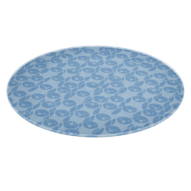 Blue penguins pattern background cutting board (Corner)