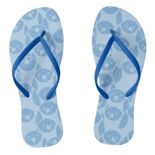 Blue penguins pattern background flip flops