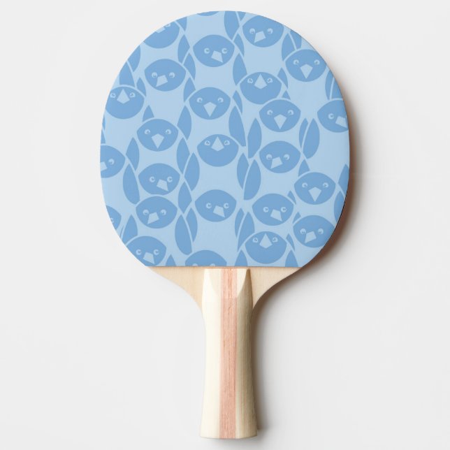 Blue penguins pattern background ping pong paddle (Front)
