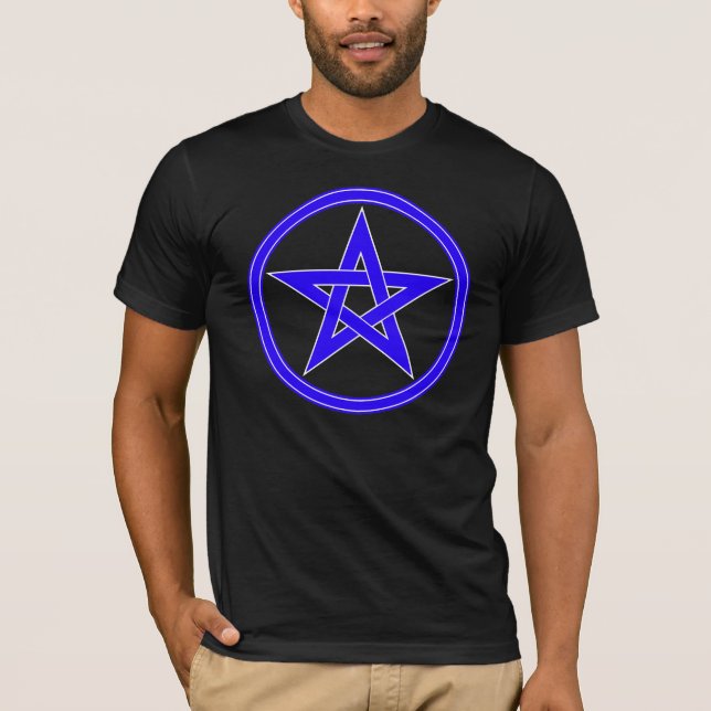 Blue Pentacle Pentagram T-Shirt (Front)