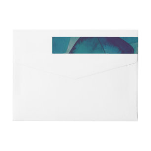 Blue Pentagons Watercolor Wedding Wrap Around Label