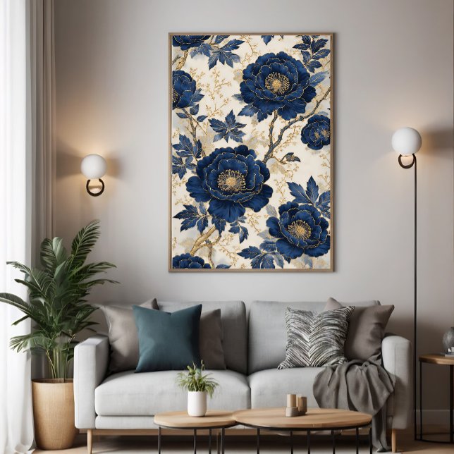 Blue Peonies Canvas Print (Creator Uploaded)