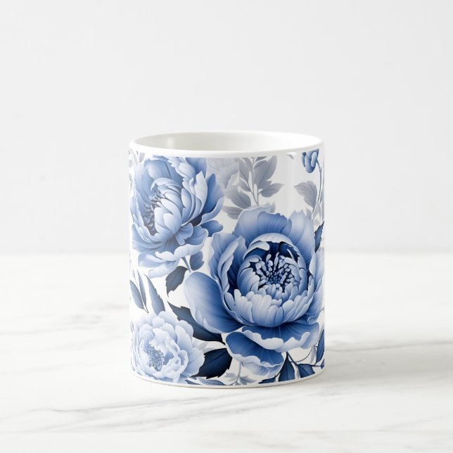 Blue Peonies Coffee Mug (Center)