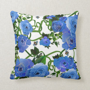 Blue Peonies Pillow