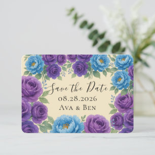 Blue Peony & Fig Purple Rose Enregistrer Les Carte