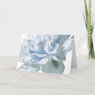 Blue Peony Fine Art Watercolor Greeting Card