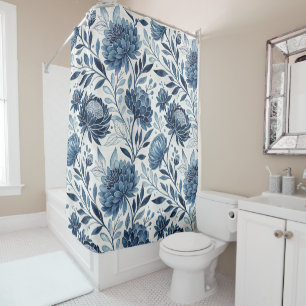 Blue Peony Garden Watercolor