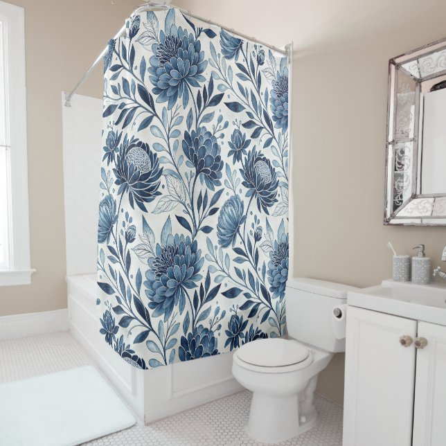 Blue Peony Garden Watercolor (In Situ)