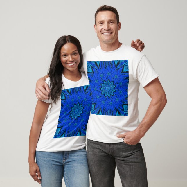 Blue Peony of Spring Bohemian Floral Graphic  T-Shirt (Unisex)