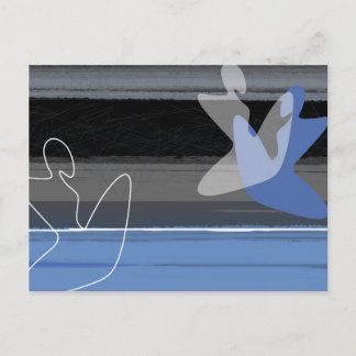 Blue people postcard