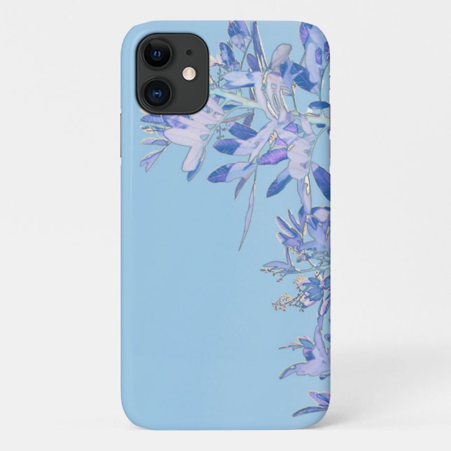 Blue Pepper Tree Leaves iPhone 11 Case (Back)
