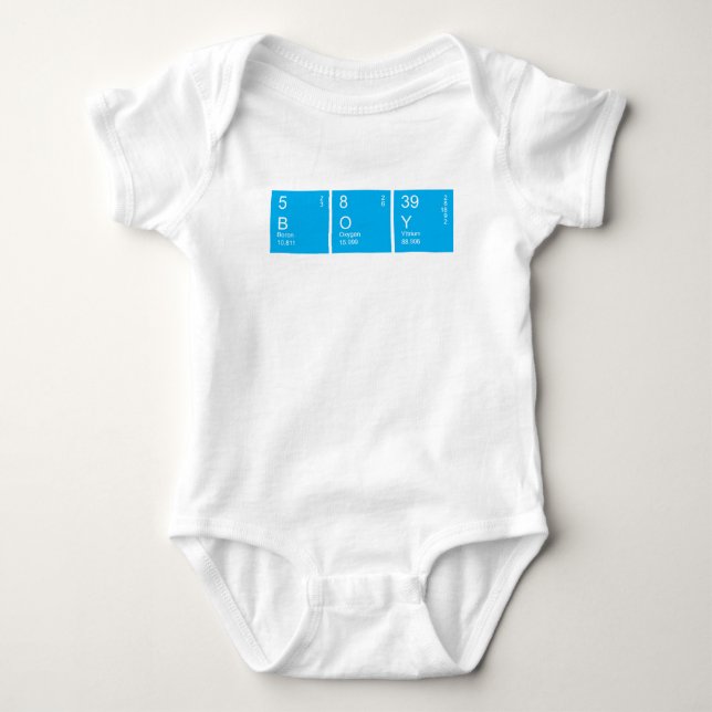 Blue Periodic Table BOY Baby Bodysuit (Front)