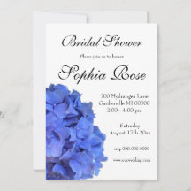 Blue periwinkle elegant floral Bridal shower