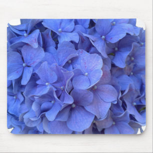 Blue periwinkle elegant floral hydrangeas mouse pad
