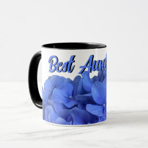 Blue periwinkle elegant floral hydrangeas  mug