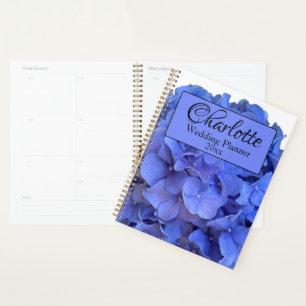 Blue periwinkle elegant floral hydrangeas planner