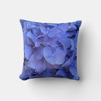 Blue periwinkle elegant floral hydrangeas  throw pillow