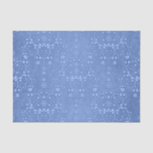 Blue Periwinkle Fancy Floral Damask Style Tissue Paper