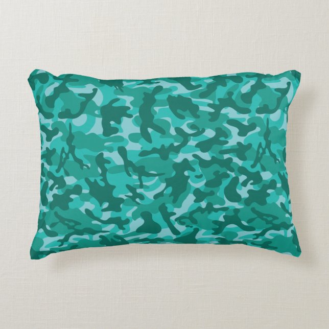 Blue Persian Camouflage Accent Pillow (Front)
