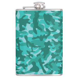 Blue Persian Camouflage Hip Flask