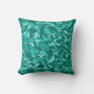 Blue Persian Camouflage  Throw Pillow