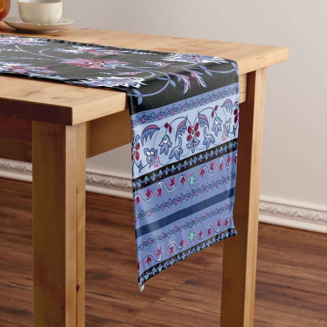 Blue Persian Carpet Short Table Runner (In Situ)