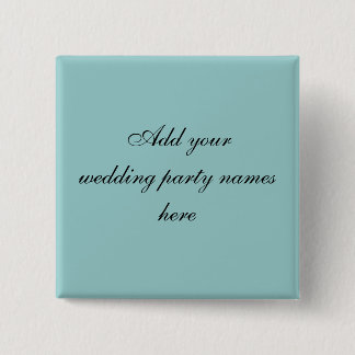 Blue Persnalized Wedding Party Name Pins