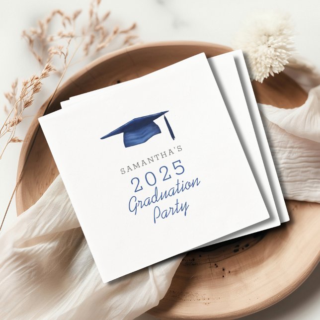 Blue Personalized 2025 Graduation Party  Napkin (Creator Uploaded)