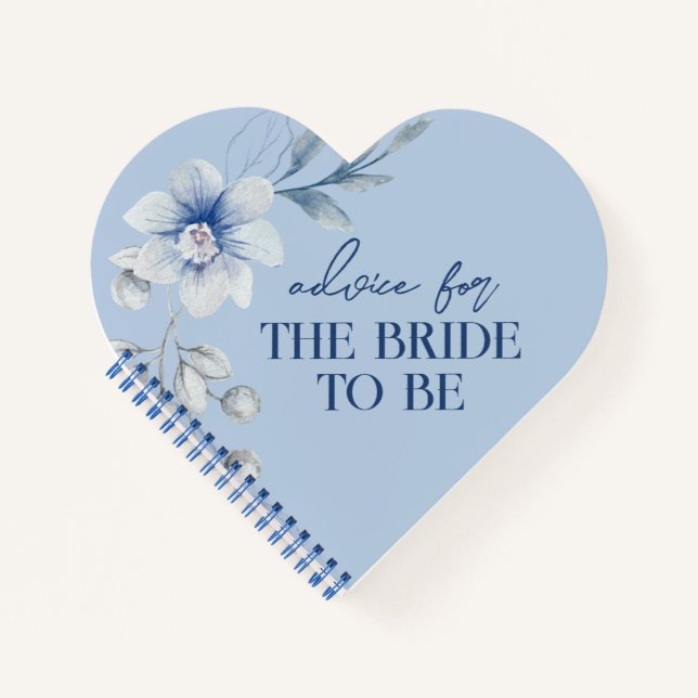 Blue Personalized Advice for the Bride Keepsake Notebook (Front)