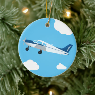 Blue Personalized Airplane Ornament