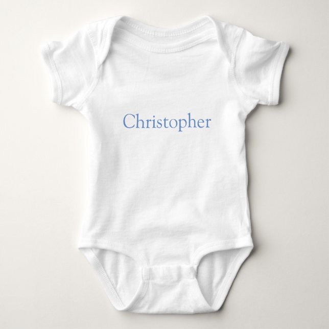 Blue Personalized Baby Bodysuit (Front)