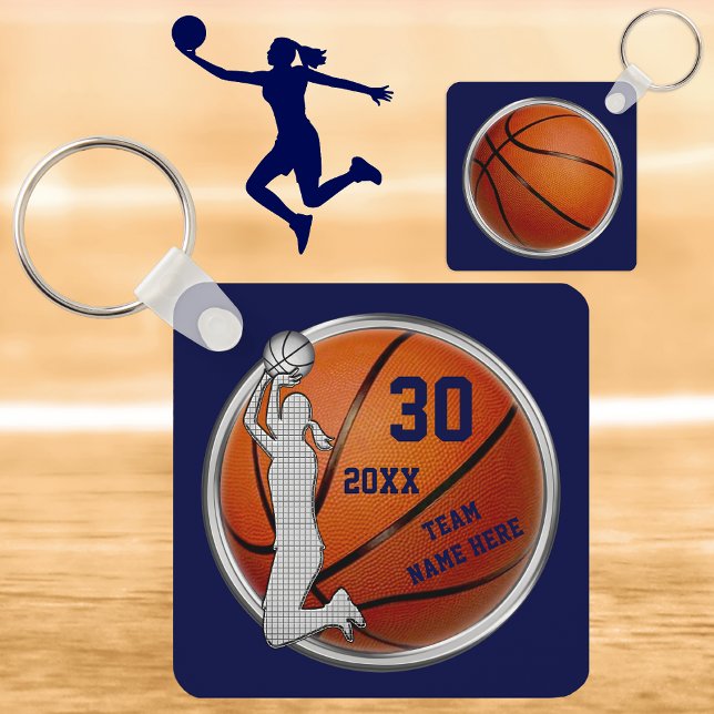 Blue, Personalized Basketball Keychains, for Girls Keychain (Creator Uploaded)