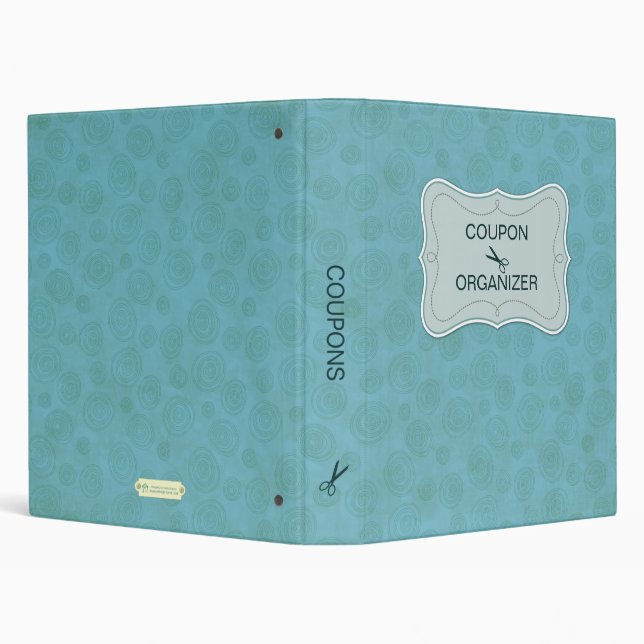 Blue Personalized Coupon Organizer Binder (Background)