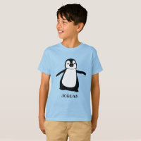 Blue personalized cute penguin illustration Girl