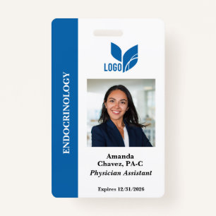 Blue Personalized Employee ID Photo Name Badge