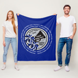 Blue Personalized Gifts for a Cheer Coach Fleece Blanket