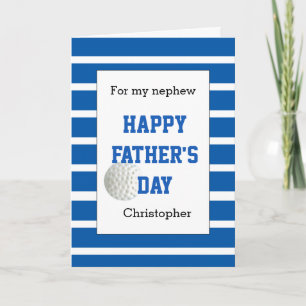 Blue Personalized Golf Father's Day Nephew Card