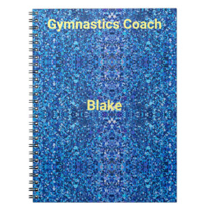 Blue Personalized Gymnastics Coach Notebook