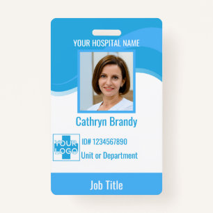 blue Personalized Hospital or Clinic Employee Badge