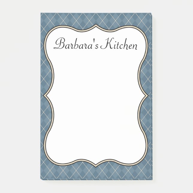 Blue Personalized Kitchen Notepad Gift (Front)