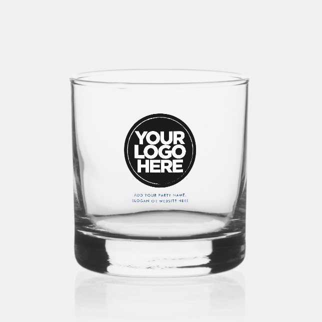 Blue | Personalized Logo and Text Whiskey Glasses (Front)