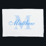 Blue Personalized Monogram Custom Pillow Case<br><div class="desc">Blue Personalized Monogram Custom Pillow Case</div>