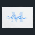 Blue Personalized Monogram Custom Pillow Case<br><div class="desc">Blue Personalized Monogram Custom Pillow Case</div>