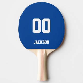 Blue Personalized Name Number Ping Pong Paddle