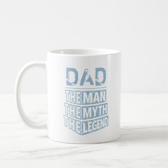 Blue Personalized Name The Man The Myth The Legend Coffee Mug (Left)
