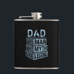 Blue Personalized Name The Man The Myth The Legend Hip Flask<br><div class="desc">Personalized your own name,  "the Man the Myth the Legend" typography design in black and blue,  great custom gift for men,  dad,  grandpa,  husband,  boyfriend on father's day,  birthday,  anniversary,  and any special day.</div>