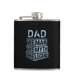 Blue Personalized Name The Man The Myth The Legend Hip Flask