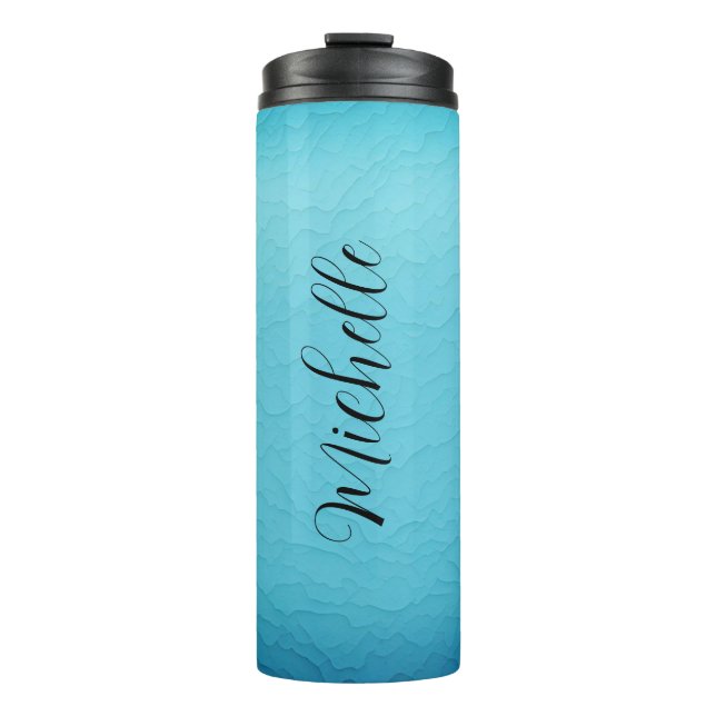 Blue Personalized Name Thermal Tumbler (Front)
